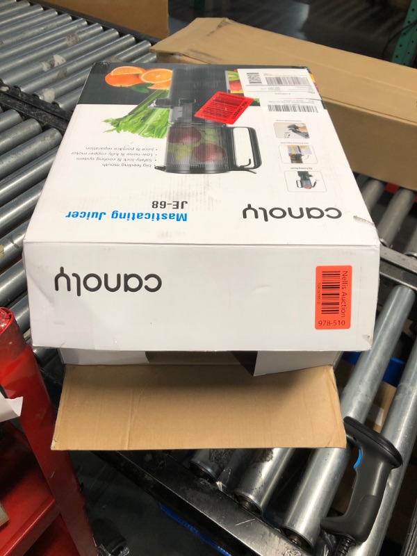 Photo 1 of Cold Press Juicer, 5.4" Wide Feed Chute Juice Extractor Machine with 400W, High Juice Yield, Slow Masticating Juicer for Whole Vegetables & Fruits, Black