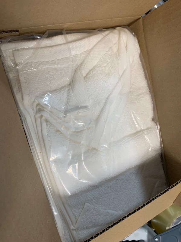 Photo 1 of Amazon Basics Soft and Thick Cotton Hand Towels, 16 x 26 in, White, 12-Pack