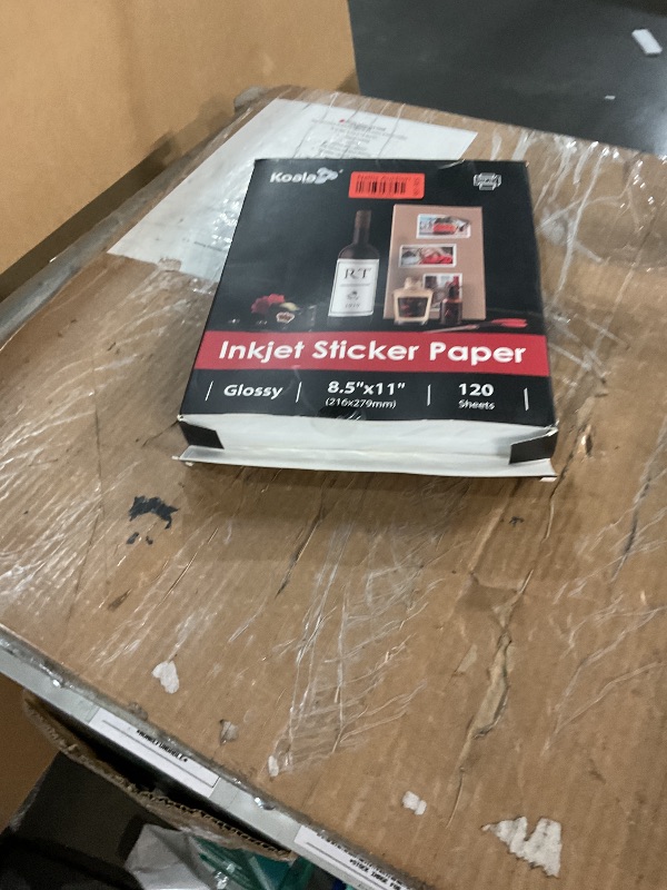 Photo 1 of Koala Printable Glossy Sticker Paper for Inkjet Printer, White, 8.5x11 Inch Self-Adhesive Photo Sticker Printer Paper, (120 Sheets)