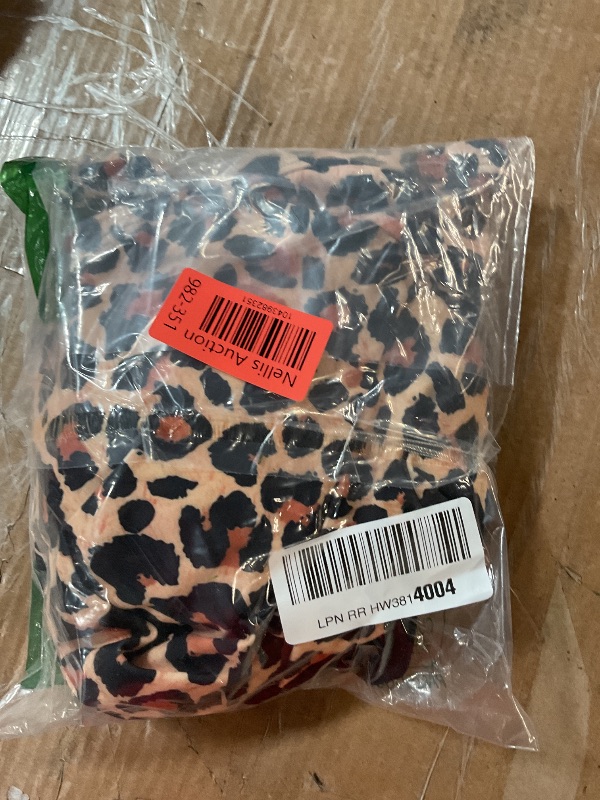 Photo 1 of (USED/FAIR) (BAGGED) Eomenie Women's One Piece Swimsuits Tummy Control Cutout High Waisted Bathing Suit Wrap Tie Back 1 Piece Swimsuit Black and Leopard
