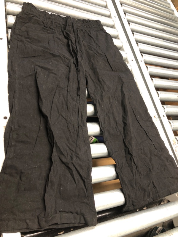 Photo 1 of (medium) BXZUSIO Womens Linen Pants Wide Leg High Waisted Drawstring Casual Loose Pants with Pockets