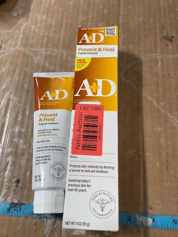 Photo 1 of A+D Original Diaper Rash Ointment Prevents & Treats Diaper Rash, Moisturizing Skin Protectant with Vitamins A & D, Healing Skin Ointment for Dry and Cracked Skin 4oz