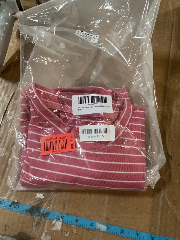 Photo 1 of ***MISSING DOG OUTFIT*** Matching Dog and Owner Clothes,Pink Striped Women Shirt Short Sleeve,Cotton Women Summer Shirt Crewneck,Casual Women T-Shirt Summer Tops Loose Fit(Owner S)