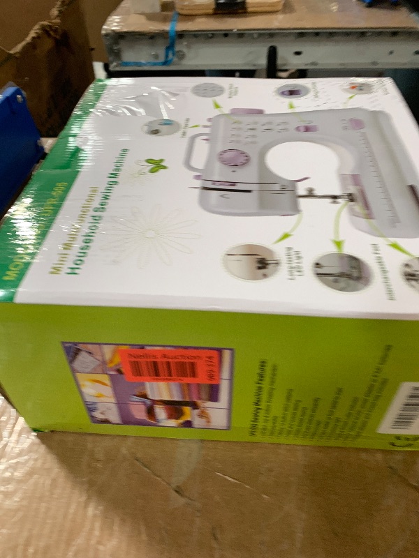 Photo 1 of (PARTS) (NOT A FUNCTION ITEM)  JUCVNB Mini Sewing Machine for Beginners and Kids Ages 8-12, Portable Sewing Machines with 12 Built-in Stitch Patterns, Light, 2 Speed Foot Pedal - Purple & White (with 27 Pieces Sewing Kit & Case)