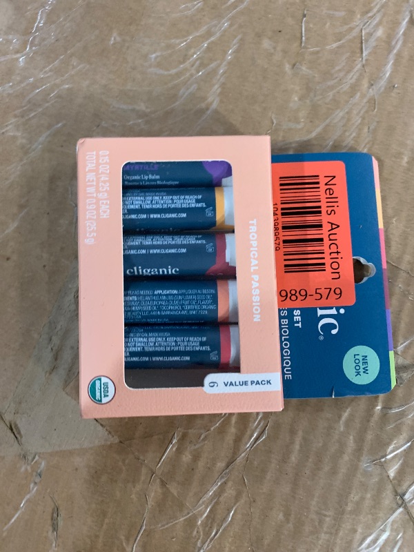 Photo 1 of ***missing one ** Cliganic Organic Lip Balm Set - 6 Tropical Flavors - 100% Natural Moisturizer for Cracked & Dry Lips (Packaging May Vary)
