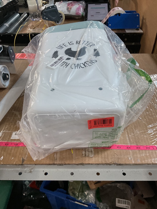 Photo 1 of ?Tgeyd Chicken Feeder and Chicken Waterer Set (3 Gallon/26 Pounds) - Hanging Automatic Chicken Feeder No Waste - Chicken Coop Accessories - Poultry Waterer