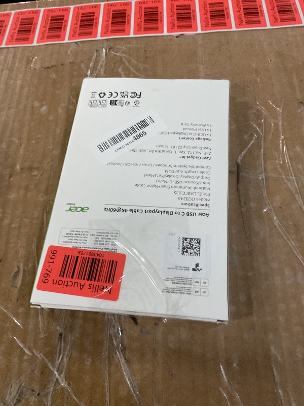 Photo 1 of acer USB C to DisplayPort Cable 6.6 FT (4K@60HZ 2K@165Hz), Type-C to DisplayPort Cord (Sturdy Aluminum, Plug & Play) Thunderbolt 3/4/5 Compatible with MacBook Pro/Air, iPhone 16 Pro/Max, XPS, Surface