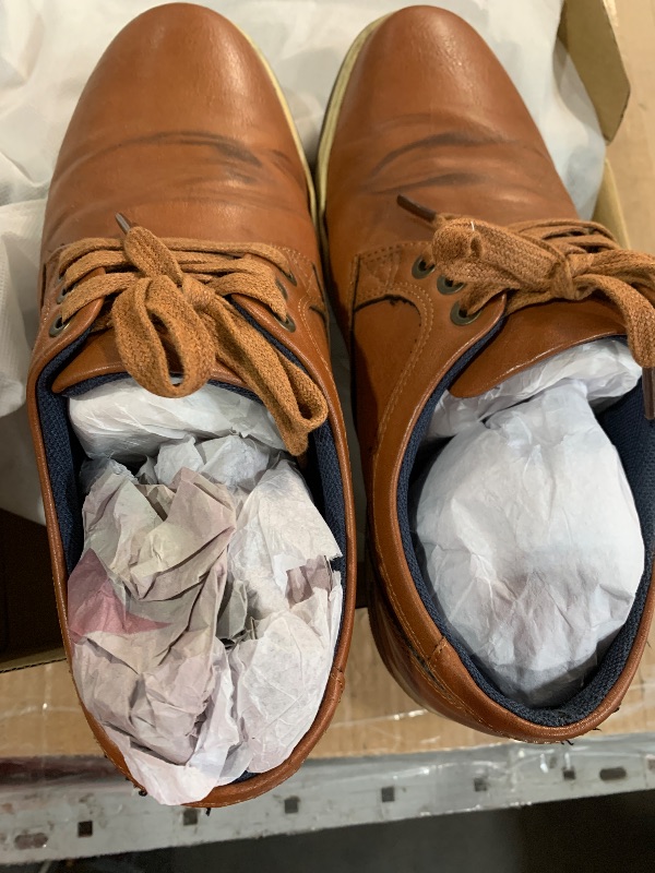Photo 1 of (used)(please see all images) Jousen Men's Casual Shoes Memory Foam Mens Fashion Sneakers 3 Eyelets Business Dress Sneaker (A81Q06 Yellow Brown 8)