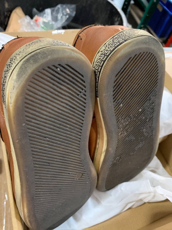 Photo 1 of (used)(please see all images) Jousen Men's Casual Shoes Memory Foam Mens Fashion Sneakers 3 Eyelets Business Dress Sneaker (A81Q06 Yellow Brown 8)