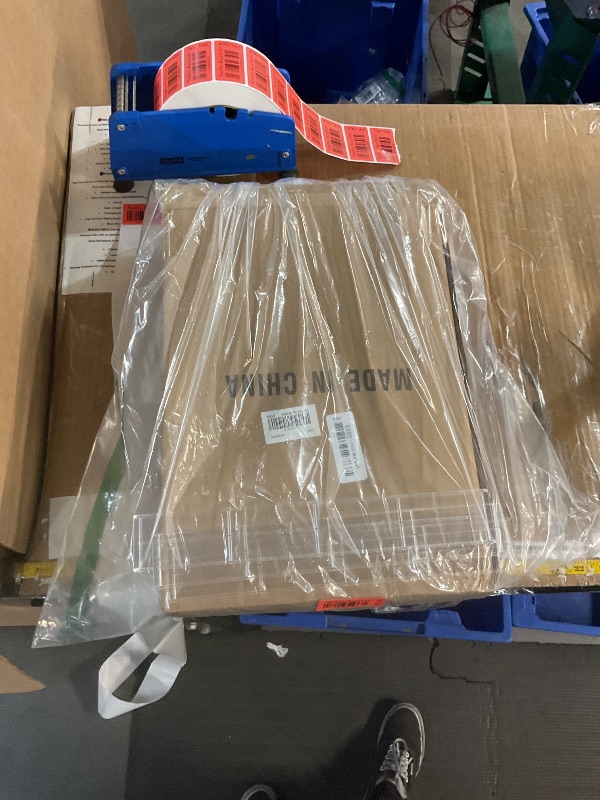 Photo 1 of 2 Pcs Clear Acrylic Display Case 3 Tier Display Case with 2 Movable Plates, Stackable Display Box Showcase with Magnetic Door for Ac