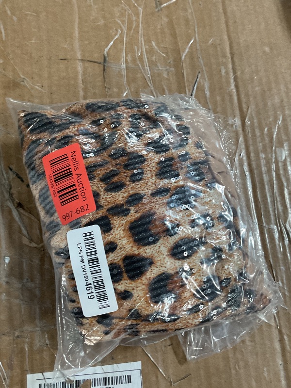 Photo 1 of  RARITYUS Women's Leopard Print Glitter Sequin Mini Dress Sexy Sleeveless Spaghetti Strap Bodycon Party Club Dress XL 