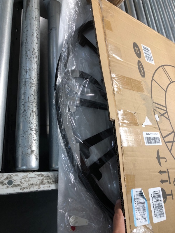Photo 1 of (MISSING BATTERY) (UNTESTED) LEIKE 30" Oversized Large Wall Clocks,Silent,Non Ticking,Battery Operated Modern Round Big Wood Decorative Metal Wall Clock for Living Room, Bedroom,Kitchen,Farmhouse,Office Decor - Black,30 Inch