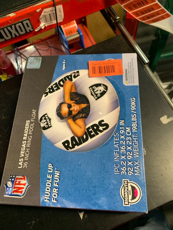 Photo 1 of BigMouth 36” Inflatable Pool Floats Officially Licensed NFL Fan Gear Merchandise Inner Tube for Adults and Teens - Las Vegas Raiders