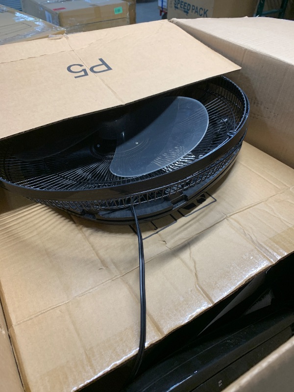 Photo 1 of (Used) Amazon Basics 16" Pedestal Fan with Remote, Floor Fan, Standing Fan for Bedroom, Living Room, Office, with 3 Speeds, 3 Modes, Timer