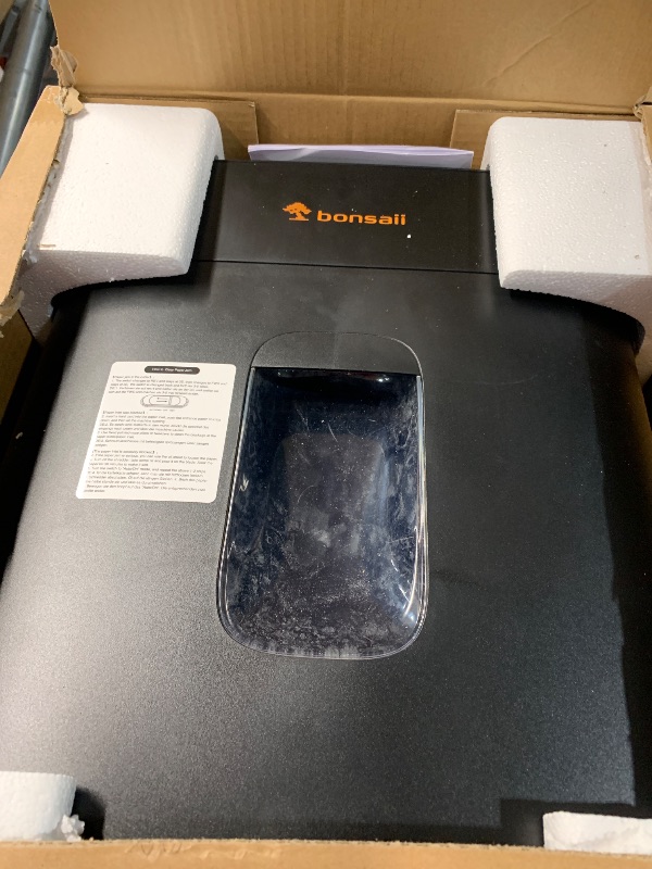 Photo 1 of ***(PARTS ONLY/ NON FUNCTIONAL)***Bonsaii 100 Sheets Auto Feed Paper Shredder, Up to 30 Minutes Shredders for Home Office Use, Micro-Cut Heavy Duty Shredder / 4.2 Gallons/Security Level P-4 (C231-D)