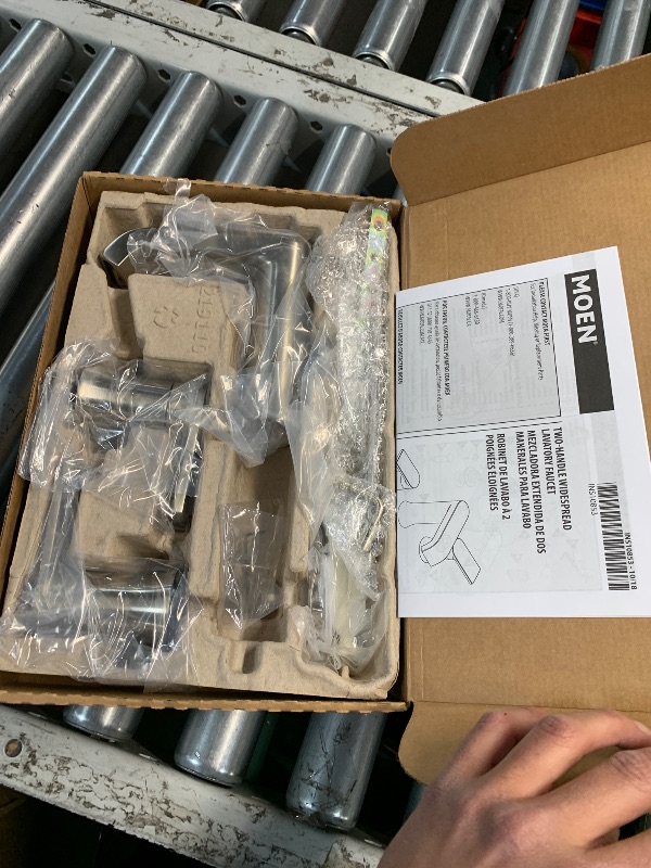 Photo 1 of (used)(incomplete) Moen Genta LX Brushed Nickel Two-Handle Three-Hole Widespread Modern Bathroom Sink Faucet