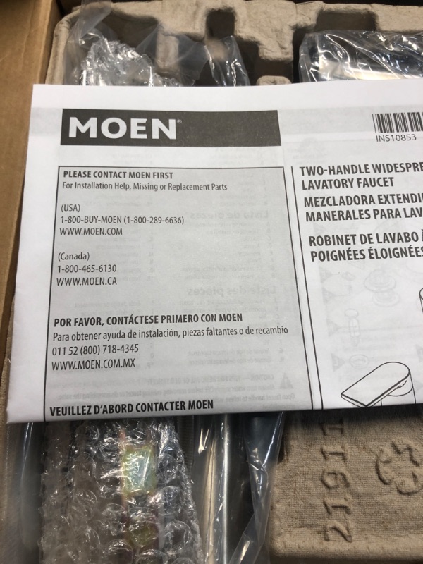 Photo 1 of (used)(incomplete) Moen Genta LX Brushed Nickel Two-Handle Three-Hole Widespread Modern Bathroom Sink Faucet