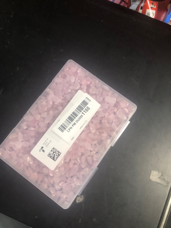 Photo 1 of JOHOUSE Rose Quartz Crystals, 1lb Pink Crushed Rose Quartz Chips Bulk Tumbled Stones Irregular Shaped Succulent Pebbles Decorative Rocks for Aquarium Fish Tank Vase Filler DIY Crafts Indoor Plants