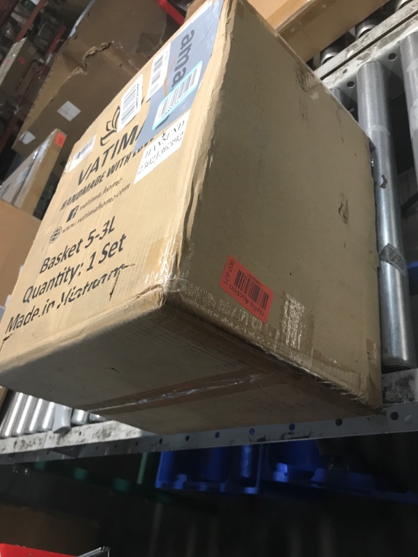 Photo 1 of Large Wicker Basket Rectangular with Wooden Handles for Shelves, Seagrass Basket Storage, Natural Baskets for Organizing, Wicker Baskets for Storage - 3 Pack Large