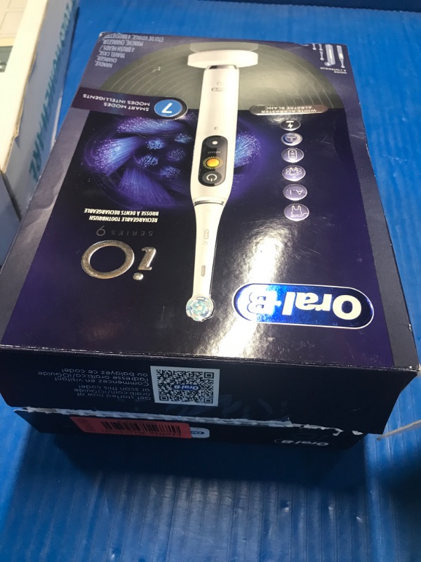 Photo 1 of Oral-B iO Series 9 Electric Toothbrush with 3 Replacement Brush Heads, White Alabaster