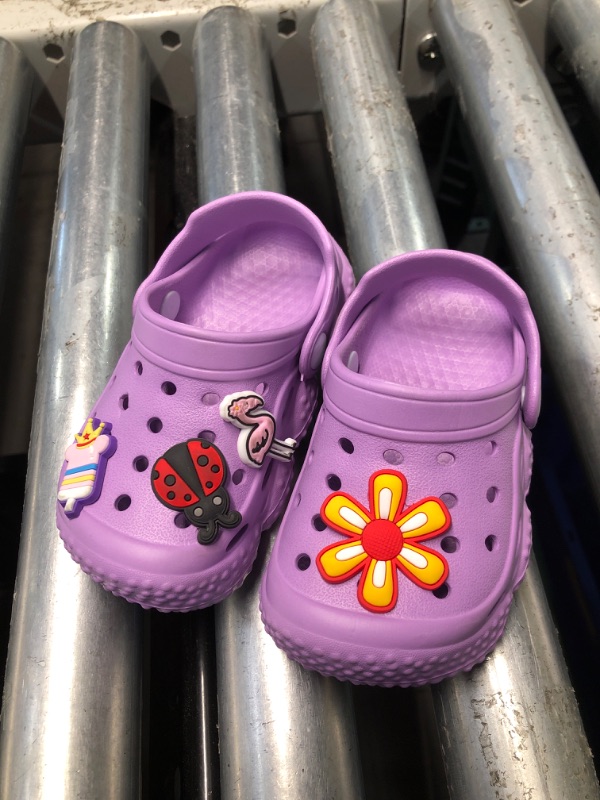 Photo 1 of **SOLES ARE DIRTY** INMINPIN Kids Girls Boys Clogs Garden Shoes Toddler Slides Sandals Children Water Shower Beach Pool Slippers Indoor Outdoor,Toddler 9,Purple