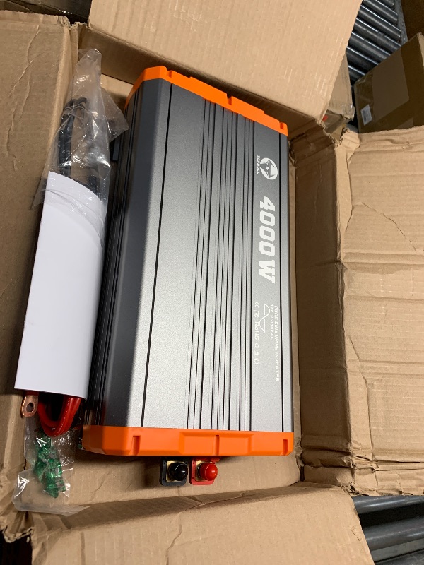 Photo 1 of **DAMAGED, BRACKETS ARE BENT**
TOPBULL 4000 Watt Pure Sine Wave Power Inverter 12V DC to 110V AC Converter for Vehicle/Home/RV/Truck Off-Grid Solar Power Inverter with USB, Type-C Port Dual AC Outlets & LCD Display Remote Control