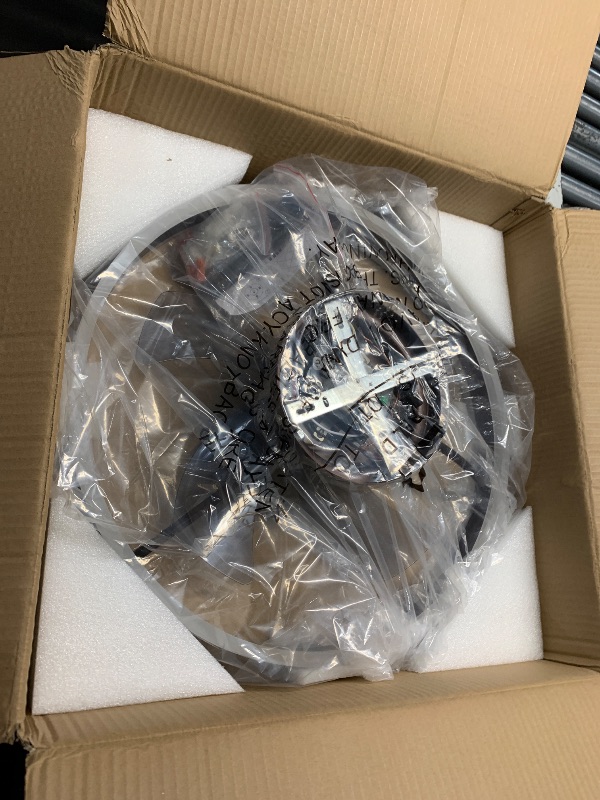 Photo 1 of ***(MAJOR DAMAGE/ SEE NOTES)***
VOLISUN Low Profile Ceiling Fans with Lights and Remote, 19.7in Flush Mount Ceiling Fans with Light, 3000K-6500K Dimmable Fandelier LED Fan Light, Brown Bladeless Ceiling Fans with Lights for Bedroom