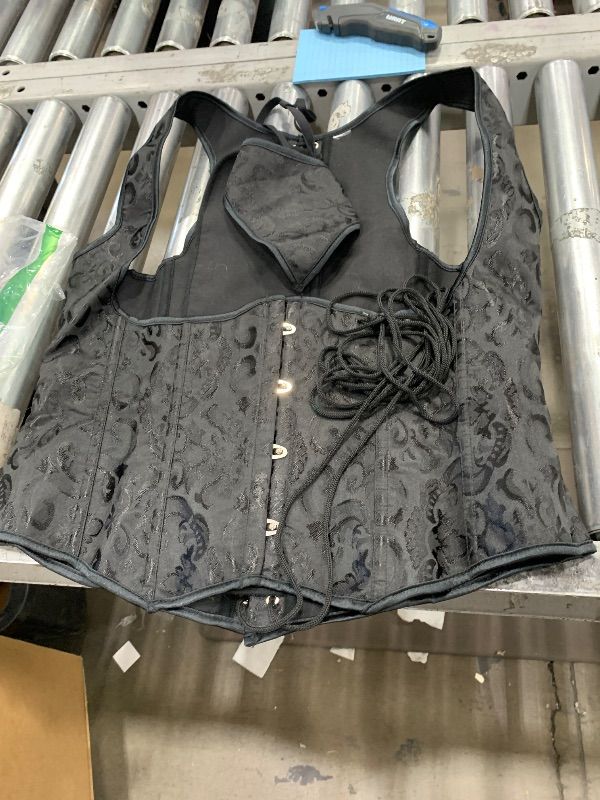 Photo 1 of Alivila.Y Fashion Womens Steel Boned Brocade Underbust Corset 2989-Black-3XL