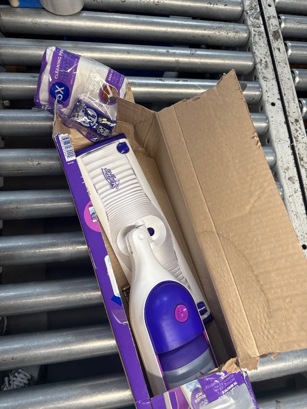 Photo 1 of (PARTS) (NOT A COMPLETE SET) Swiffer PowerMop Multi-Surface Mop Kit for Floor Cleaning, Includes PowerMop, 2 Mopping Pad Refills, 1 Cleaning Solution with Fresh Scent and 2 Batteries