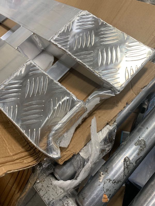 Photo 1 of ** MISSING PARTS, SEE NOTES ** 2PCS 6000 lbs Heavy-Duty Aluminum Loading Ramps, 60" x 12", with Beavertail Hook End & Anti-Slip Surface, Universal Trailer Ramps for Motorcycle, ATV, UTV, Tractor, Trucks, SUV, Lawn Mower