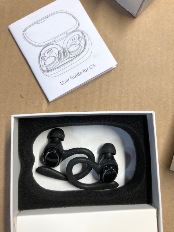 Photo 1 of Catitru Wireless Earbuds Bluetooth Headphones Sport, 2024 Bluetooth Earbuds Stereo Ear Buds, Noise Cancelling Mic, IP7 Waterproof Headset for Workout/Running Black