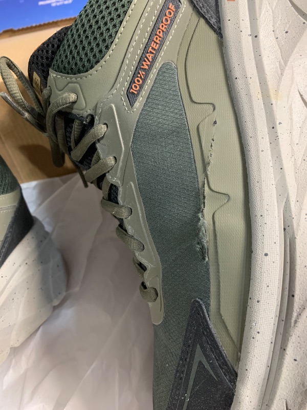 Photo 1 of ***(MINOR DAMAGE/ SEE NOTES)***
Skechers Men's D'Lux Walker 2.0 Grailo Waterproof Sneaker, Olive/Orange, 10 X-Wide