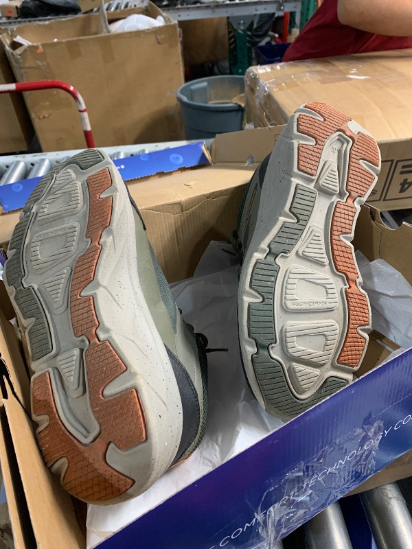 Photo 1 of ***(MINOR DAMAGE/ SEE NOTES)***
Skechers Men's D'Lux Walker 2.0 Grailo Waterproof Sneaker, Olive/Orange, 10 X-Wide