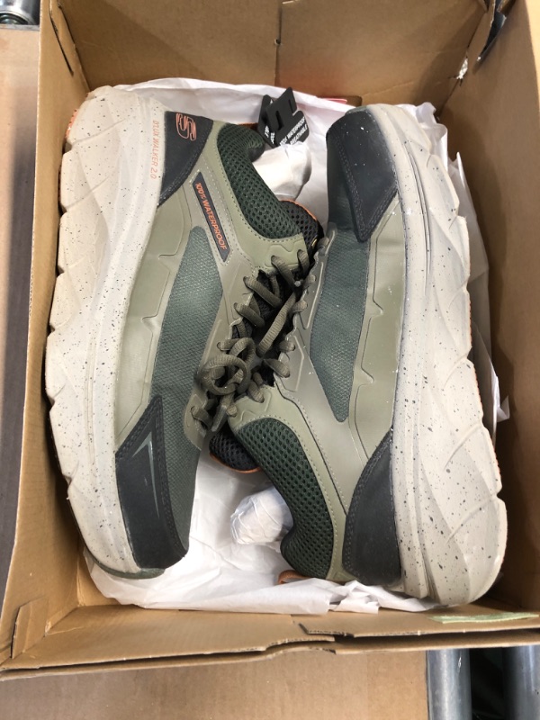 Photo 1 of ***(MINOR DAMAGE/ SEE NOTES)***
Skechers Men's D'Lux Walker 2.0 Grailo Waterproof Sneaker, Olive/Orange, 10 X-Wide