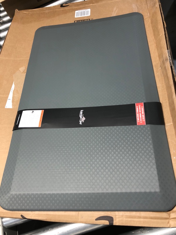 Photo 1 of KANGAROO Thick Ergonomic Anti Fatigue Mats for Kitchen Floor, Cushioned Standing Office Desk Mat, Waterproof Scratch Resistant Topside, Supportive All Day Comfort Padded Foam Rugs, 20x32, Charcoal