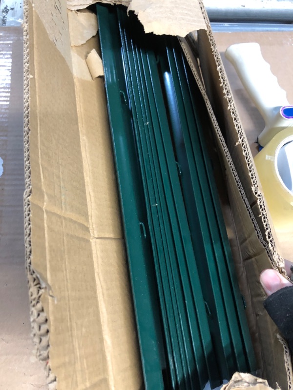Photo 1 of YESON 10 Pack 7 Feet Green Fence Post, Sturdy T Post & U Post Metal Stakes for Garden Fence, T Posts for Garden Patio & Lawn