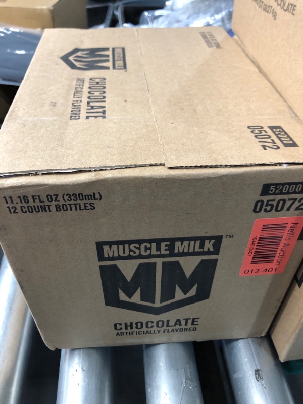 Photo 1 of *NONREFUNDABLE** *AUGUST 27,2025** Muscle Milk Genuine Protein Shake, Chocolate, 25g Protein, 11.16 Fl Oz (Pack of 12), Packaging May Vary