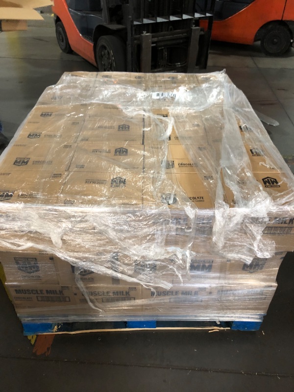 Photo 1 of *NONREFUNDABLE****PALLETIZED ITEM*TRUCK/TRAILER PICKUP ONLY**ROUGHLY 75 BOXES OF 12 PACKS** *AUGUST 27,2025** Muscle Milk Genuine Protein Shake, Chocolate, 25g Protein, 11.16 Fl Oz (Pack of 12), Packaging May Vary