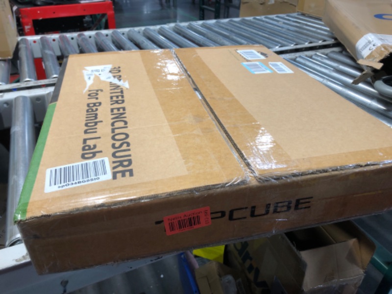 Photo 1 of TOPCUBE 3D Printer Enclosure for Bambu Lab A1 Combo, 360° Transparent Acrylic Enclosure with LED Light, Odor Isolation Noise Reduction Constant Temperature 3D Printer Cover Box, 540x600x540MM
