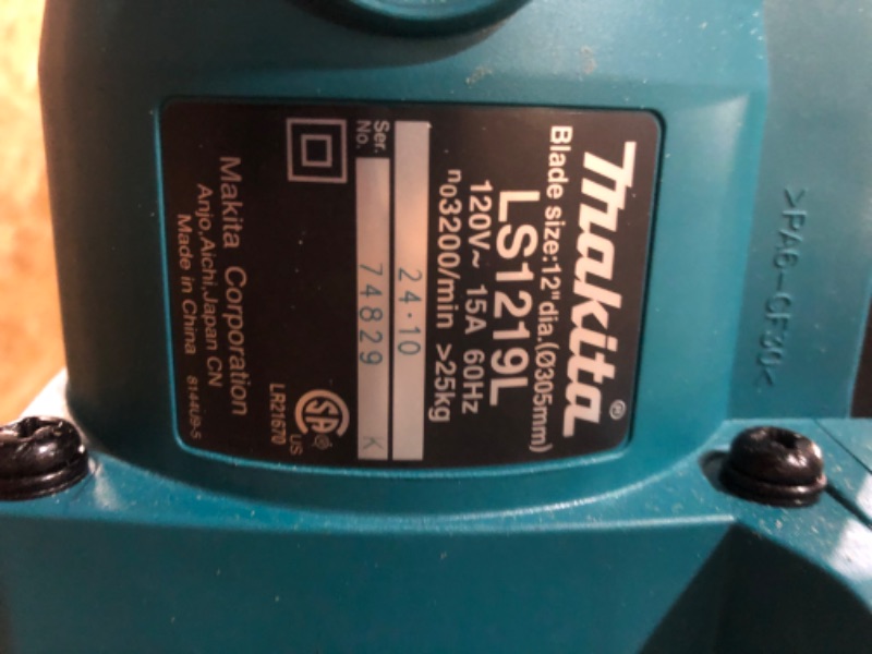 Photo 1 of ** TRUCK OR TRAILER PICK UP ONLY***ITEM TESTED FOR POWER, UNABLE TO TEST FURTHER*** Makita LS1219L 12" Dual-Bevel Sliding Compound Miter Saw with Laser