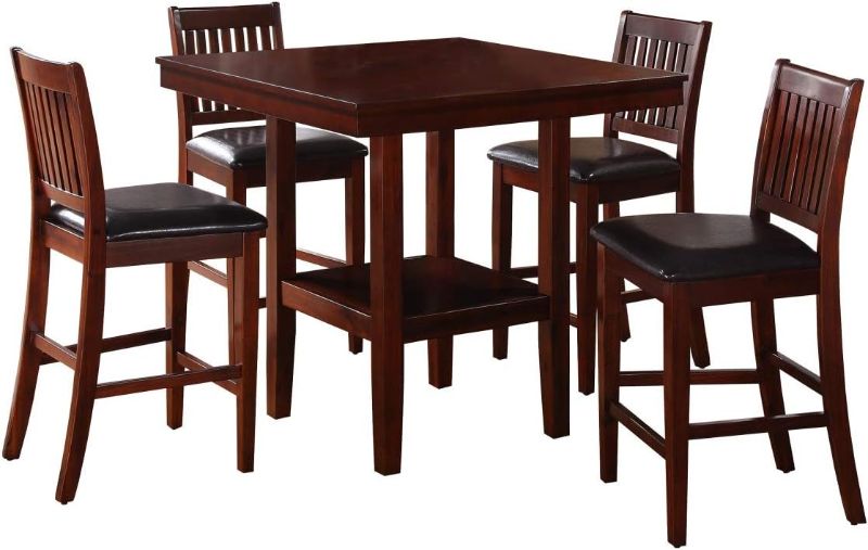 Photo 1 of *** TRUCK OR TRAILER PICK UP ONLY*** Homelegance Galena 5-Piece Counter Height Dining Set, Cherry
