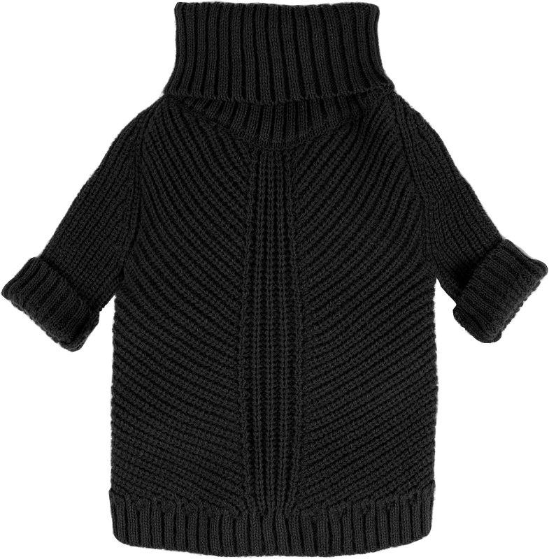 Photo 1 of 
Fitwarm Dog Turtleneck Sweater, Thermal Knitted Pet Coat, Dog Winter Clothes for Small Dogs, Cat Apparel, Black XXL
