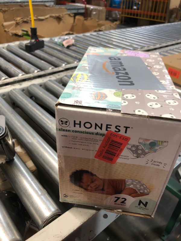 Photo 1 of *** FACTORY SEAL******NONREFUNABLE***The Honest Company Clean Conscious Diapers for Sensitive Skin | Hypoallergenic, Fragrance Free | Gender Neutral Prints | Club Box, Size Newborn, 72 Count