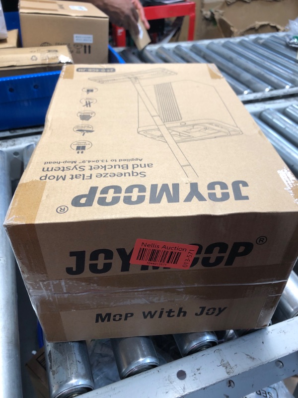 Photo 1 of *** FACTORY SEAL***JOYMOOP Mop and Bucket Set with Wringer, Flat Mops for Floor Cleaning, Wall Mop Cleaner with Long Handle, Hardwood Floor Mop with 4 Microfiber Pads