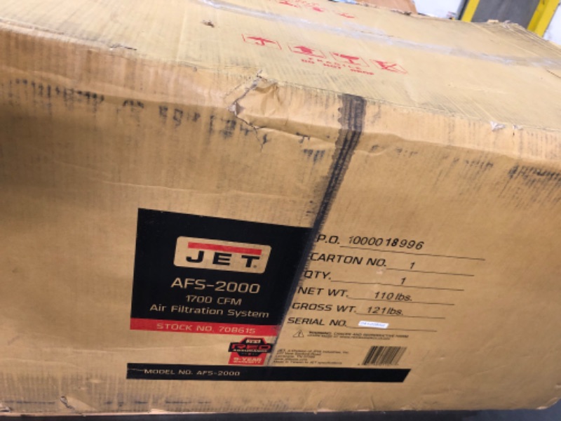 Photo 1 of *** TRUCK OR TRAILER PICK UP ONLY*** JET Air Filtration System, 1-Micron Filter, 1700 CFM, 115V 1Ph (Model AFS-2000)