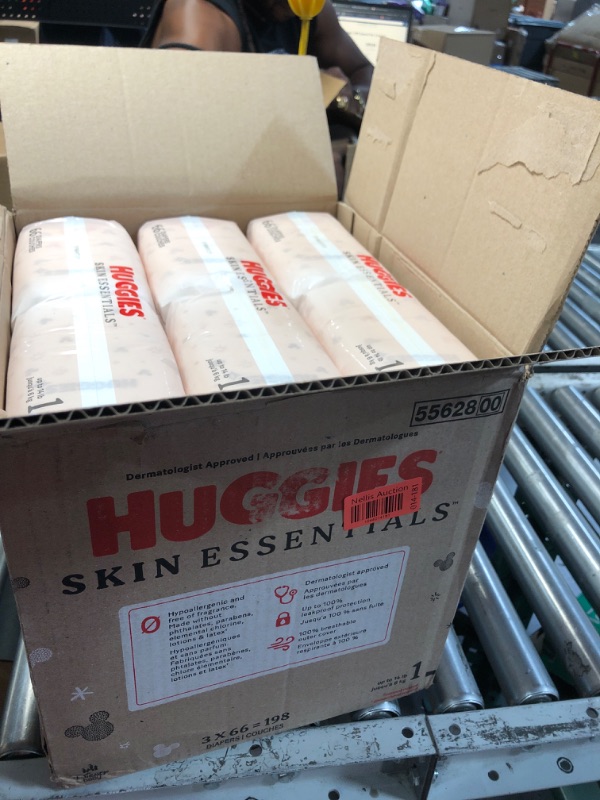 Photo 1 of ***NONREFUNABLE***Huggies Size 1 Diapers, Skin Essentials Baby Diapers, Size 1 (8-14 lbs), 198 Count (3 Packs of 66)