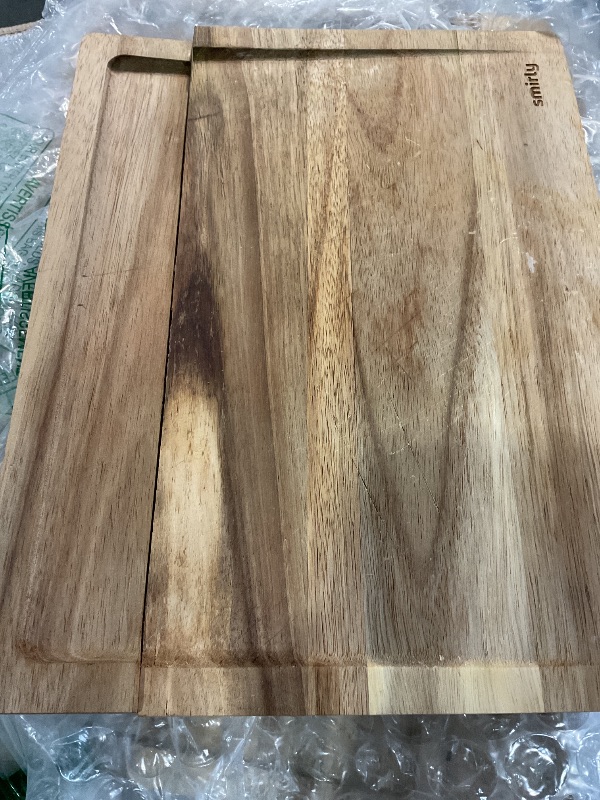 Photo 1 of (Used)(damaged)SMIRLY Wood Cutting Board, Bamboo Cutting Board Set, Chopping Board and Wooden Cutting Boards for Kitchen