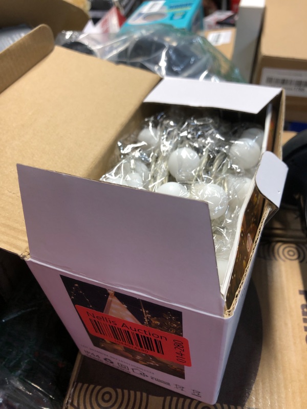 Photo 1 of ***(NO RETURNS OR REFUNDS/ FOR PARTS ONLY/ NON FUNCTIONAL)***
VGGFDY Globe String Lights 43ft 70 Led, Indoor/Bedroom, 8 Modes Fairy Lights Plug in, Extendable Outdoor Decorative Lights for Christmas Decoration, Patio, Wedding, Warm White, No Remote