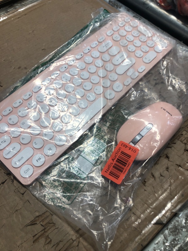 Photo 1 of ****USED A LITTLE DIRTY***YXLILI Wireless Keyboard and Mouse Combo - Silent Click, 12-Month Battery, Military 2.4G Stability, Ultra-Slim Space-Saving Design with Numpad, Universal Compatibility for Windows/Mac/Linux-Pink