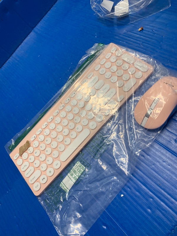 Photo 1 of ****USED A LITTLE DIRTY***YXLILI Wireless Keyboard and Mouse Combo - Silent Click, 12-Month Battery, Military 2.4G Stability, Ultra-Slim Space-Saving Design with Numpad, Universal Compatibility for Windows/Mac/Linux-Pink